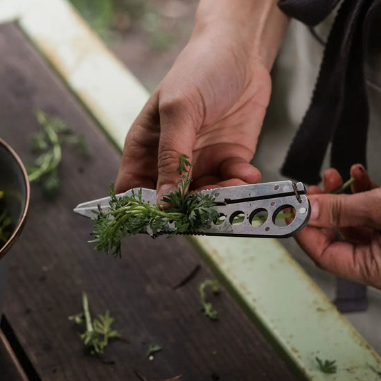 tool - herb harvest & stripper - tumbled steel by barebones