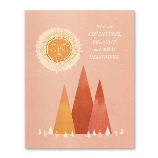 card - bday - here's to adventures by compendium
