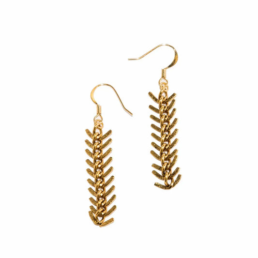 earrings - herringbone - 24k gold plated by tilly doro