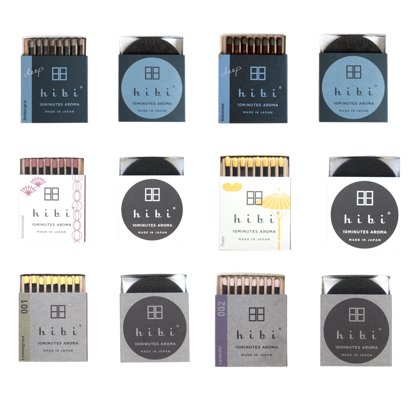 incense matches - hibi box of 8 by ameico/hibi match