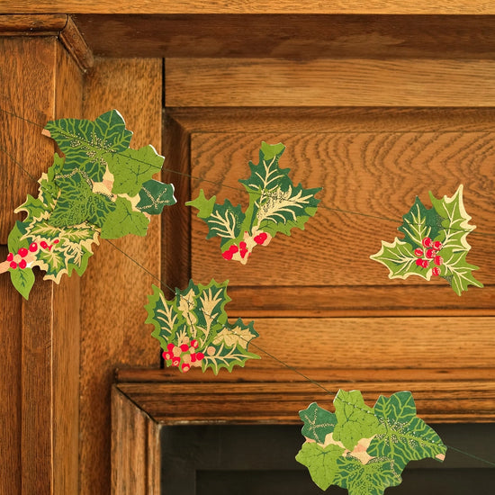 garland - recycled cotton paper - holly & ivy by east end press