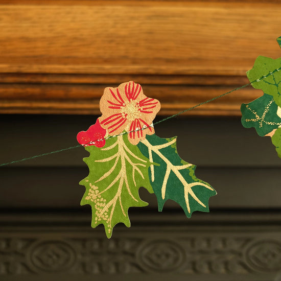 garland - recycled cotton paper - holly & ivy by east end press