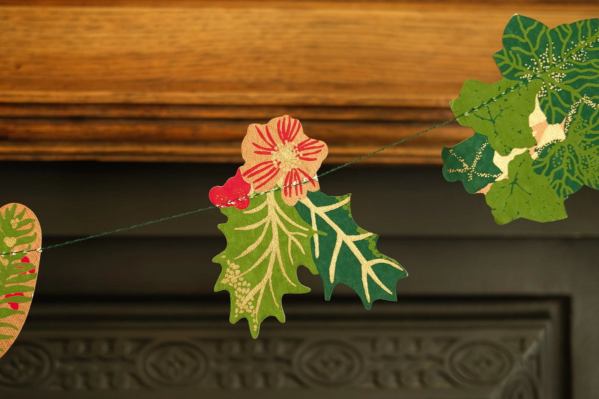 garland - recycled cotton paper - holly & ivy by east end press