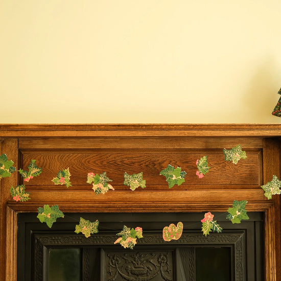 garland - recycled cotton paper - holly & ivy by east end press