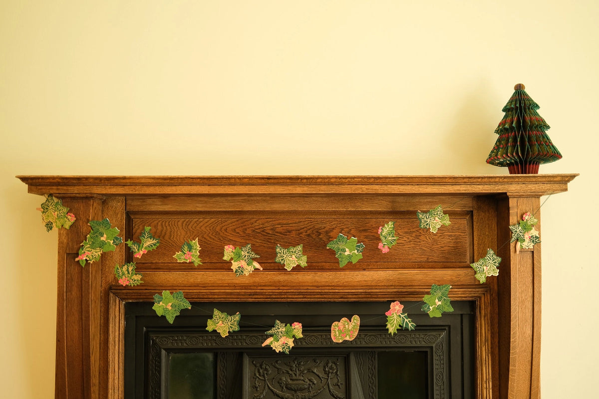 garland - recycled cotton paper - holly & ivy by east end press
