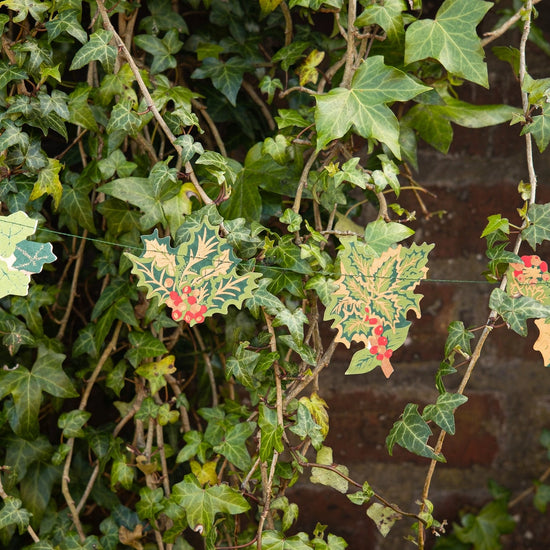 garland - recycled cotton paper - holly & ivy by east end press