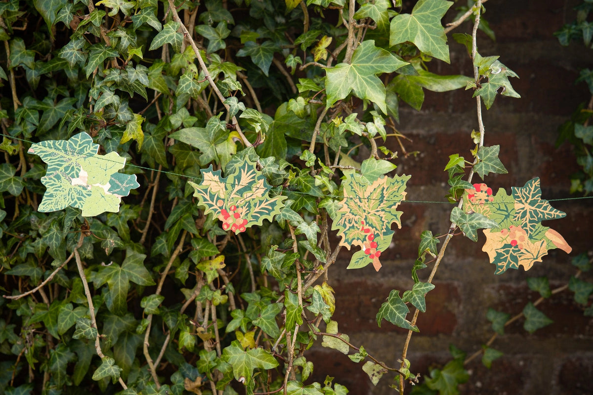 garland - recycled cotton paper - holly & ivy by east end press