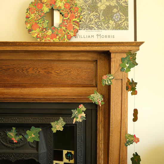 garland - recycled cotton paper - holly & ivy by east end press
