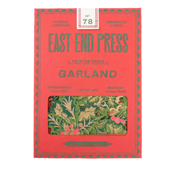 garland - recycled cotton paper - holly & ivy by east end press