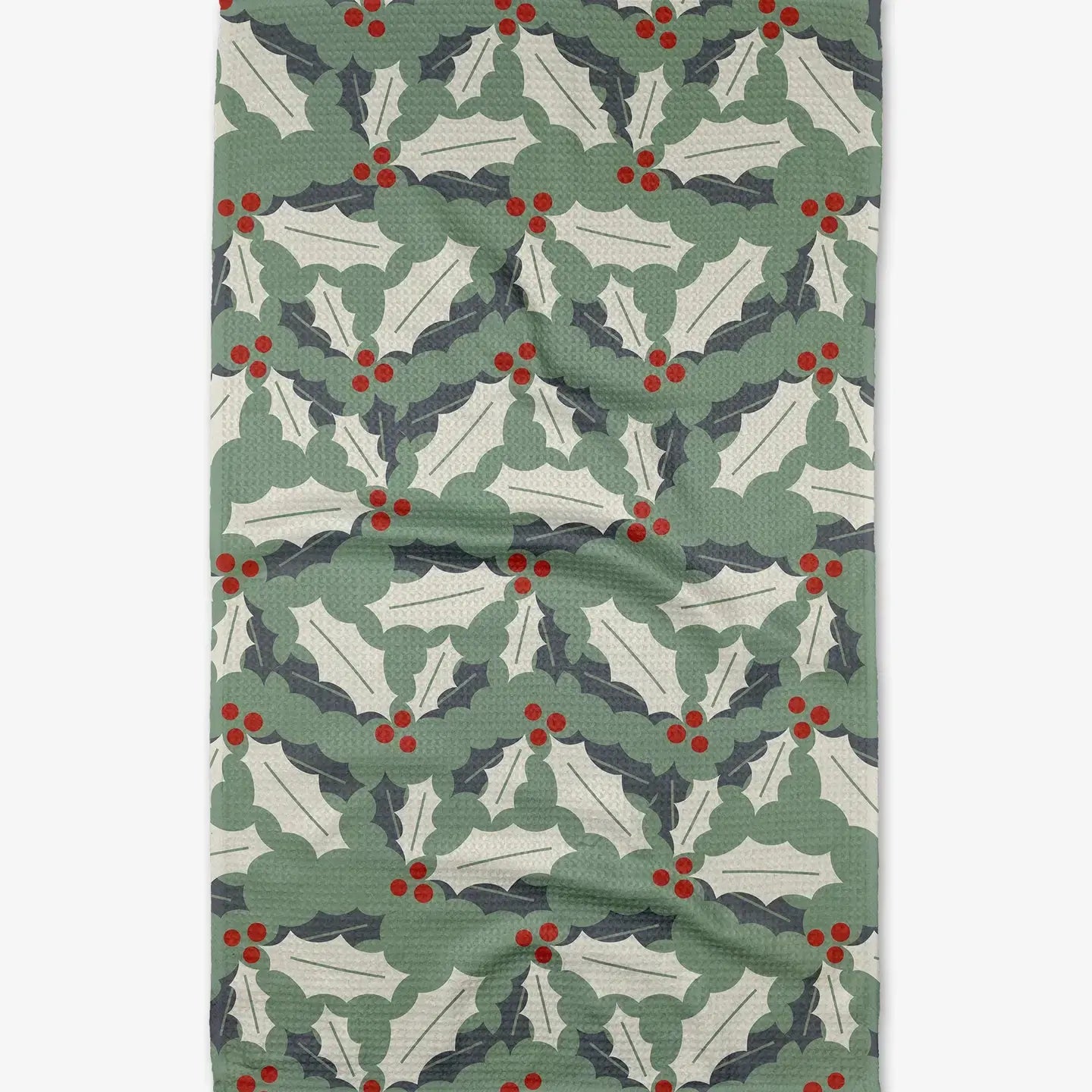 tea towel - microfiber holiday - holly jolly by geometry house