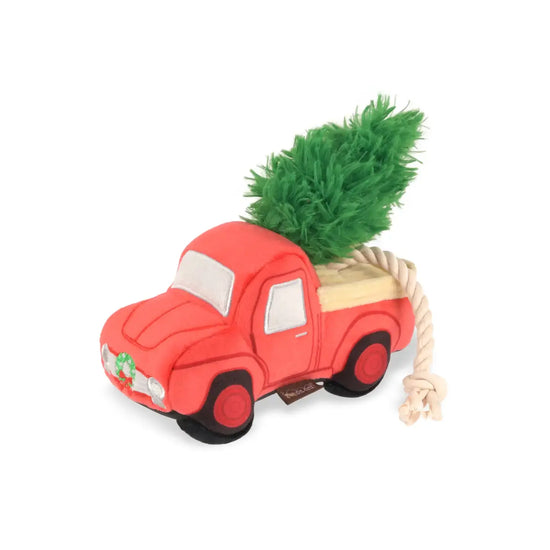 dog plush toy - holiday hauler (red pickup truck) by p.l.a.y.