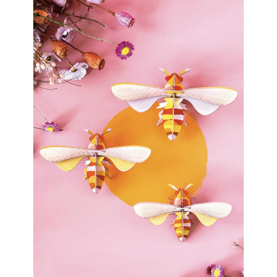 3d honey bees puzzle - set of 3 by studio roof