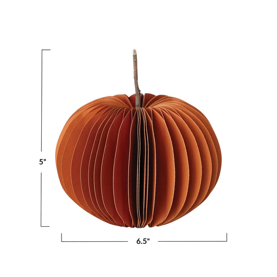 decor - paper honeycomb pumpkin by creative co-op