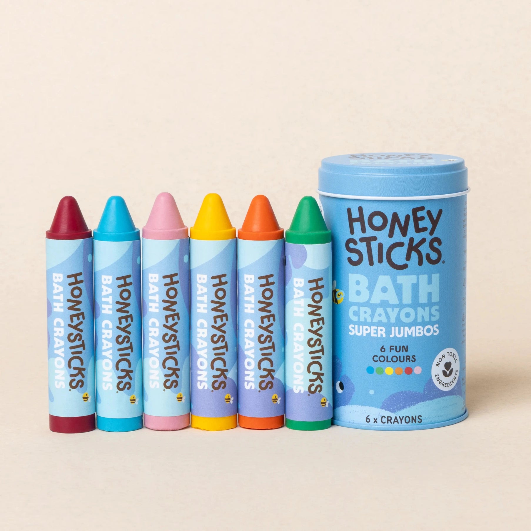 bath crayons - super jumbo - 6 colors by honeysticks