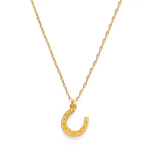 necklace - horseshoe charm - 20" chain - 14kgp by amano studio