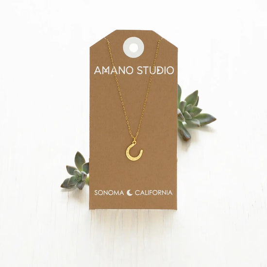 necklace - horseshoe charm - 20" chain - 14kgp by amano studio