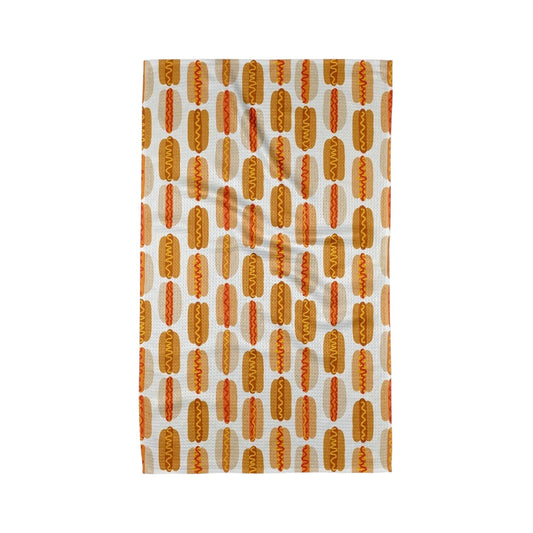 tea towel - microfiber - hot dogs by geometry house