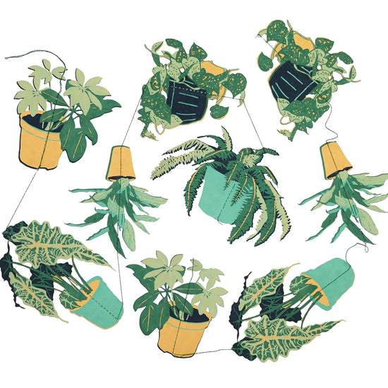 garland - vertical - recycled cotton paper - houseplants by east end press