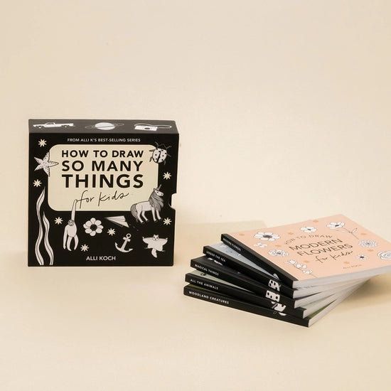 books - box set of 5 - how to draw so many things for kids by paige tate & co.