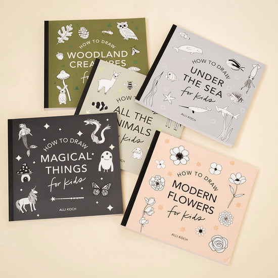 books - box set of 5 - how to draw so many things for kids by paige tate & co.
