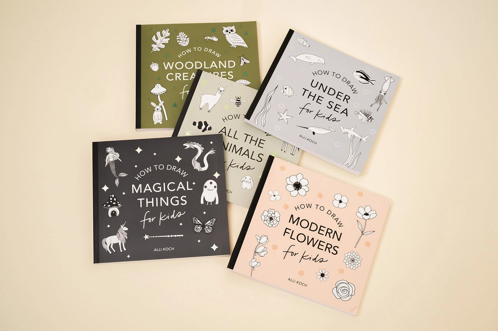 books - box set of 5 - how to draw so many things for kids by paige tate & co.