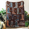 blanket - recycled cotton/acrylic - howdy cowgirl tapestry by calhoun & co.