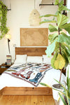 blanket - recycled cotton/acrylic - howdy cowgirl tapestry by calhoun & co.