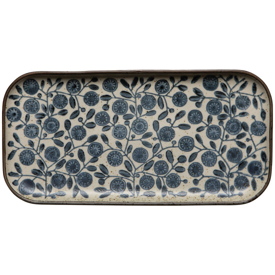 serving platter - element - blue calendula by now designs