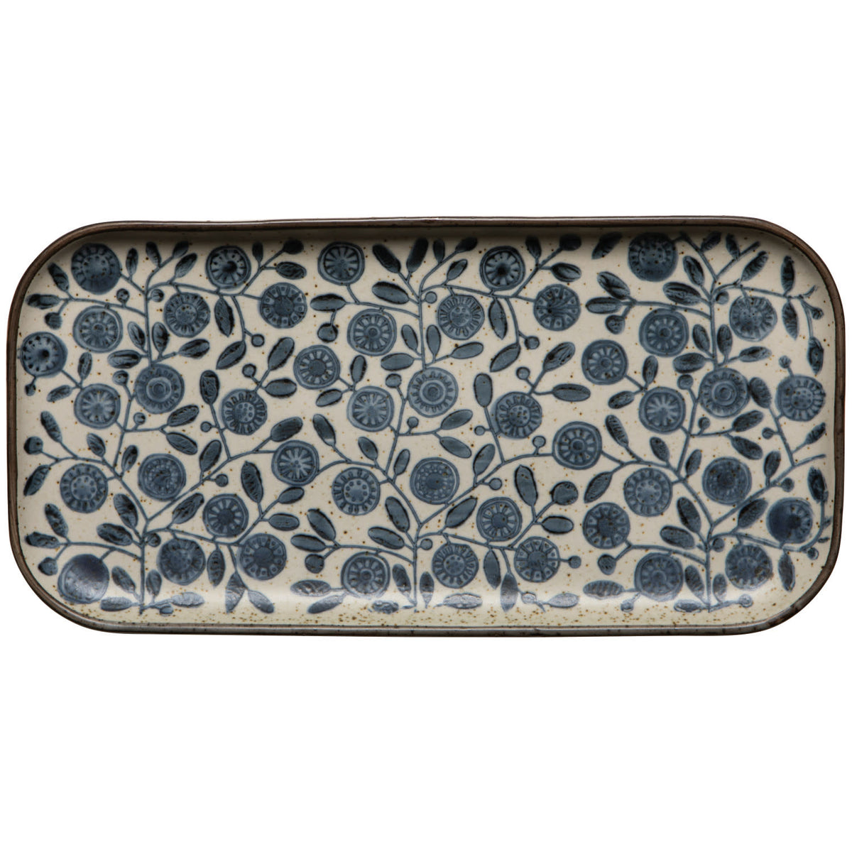 serving platter - element - blue calendula by now designs
