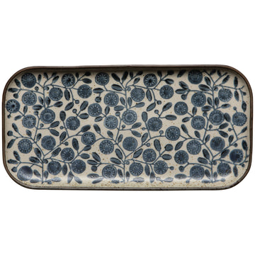 serving platter - element - blue calendula by now designs
