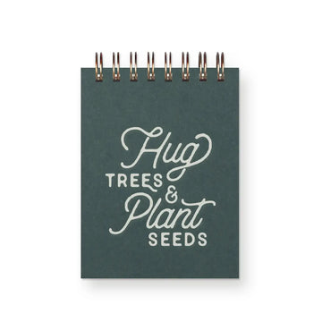 notebook - mini jotter - "hug trees..." - forest green by ruff house print shop