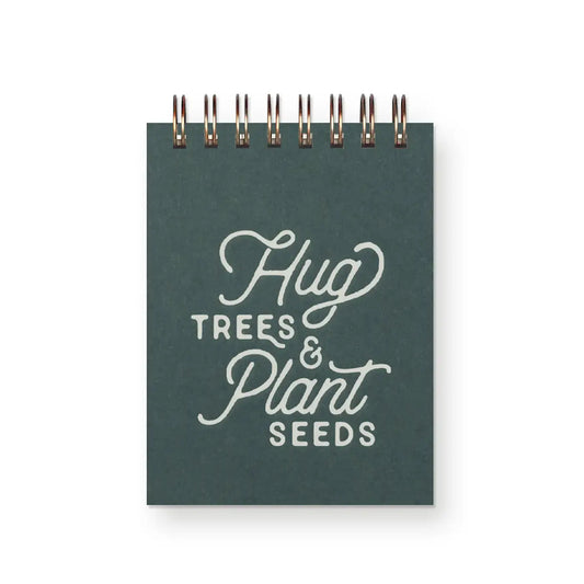 notebook - mini jotter - "hug trees..." - forest green by ruff house print shop