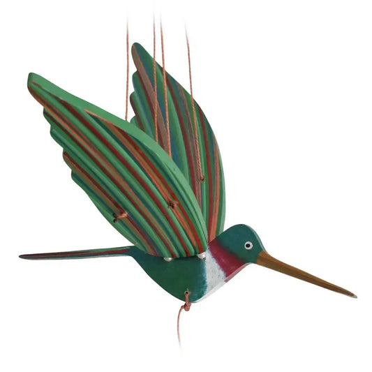 mobile - flying - hummingbird - green ruby throated by tulia's artisan gallery