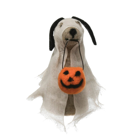 figurine - ghost costume dog by creative co-op