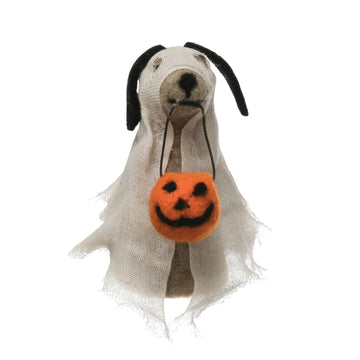 figurine - ghost costume dog by creative co-op