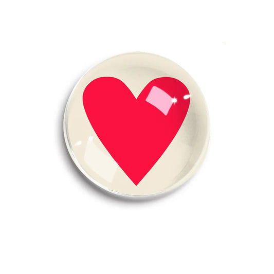 paperweight - crystal dome - heart by ben's garden