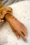bracelet cuff - 24k gold plate - "i wanna hold your hand" by peter and june