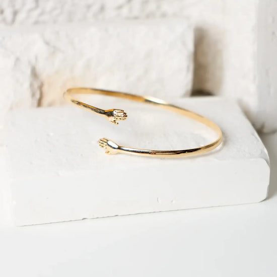 bracelet cuff - 24k gold plate - "i wanna hold your hand" by peter and june