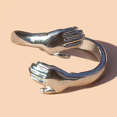 ring - i wanna hold your hand - silver plate by peter and june