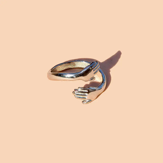 ring - i wanna hold your hand - silver plate by peter and june