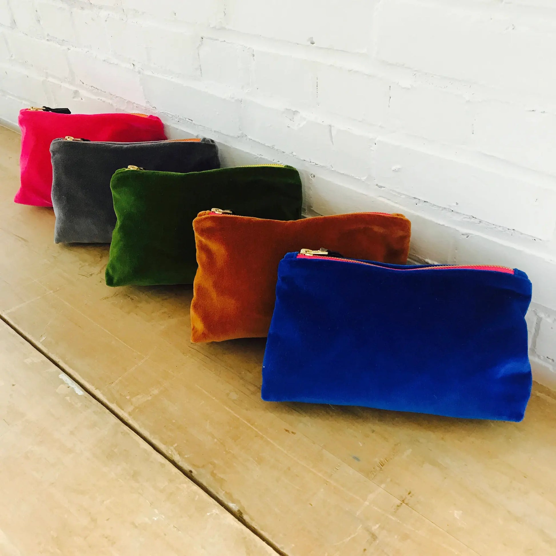 velvet zipper bag - makeup by erin flett