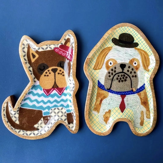 wooden tray - bulldog by one hundred 80 degrees