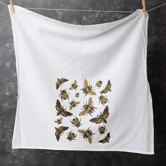tea towel - flour sack - insect by counter couture