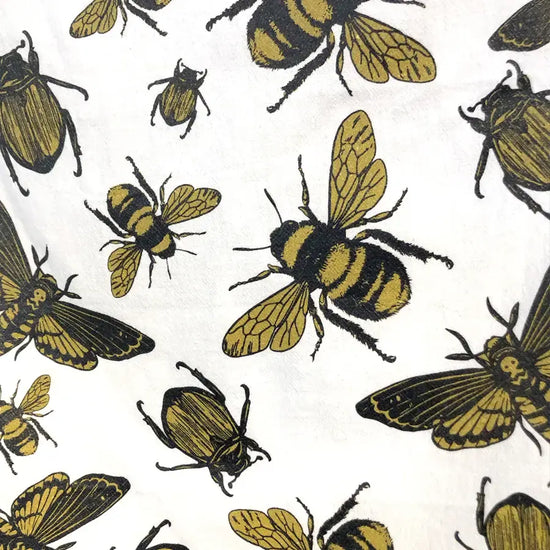 tea towel - flour sack - insect by counter couture