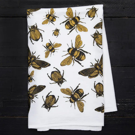 tea towel - flour sack - insect by counter couture
