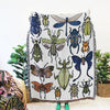 blanket - recycled cotton/acrylic - insects tapestry by calhoun & co.