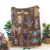 blanket - recycled cotton/acrylic - insects tapestry by calhoun & co.