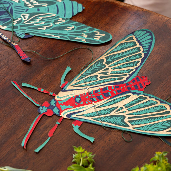 garland - recycled cotton paper - insects by east end press