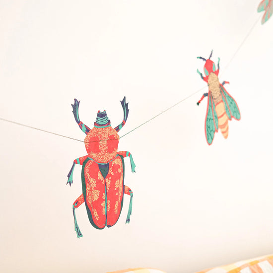 garland - recycled cotton paper - insects by east end press