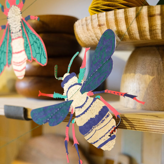 garland - recycled cotton paper - insects by east end press